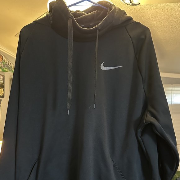 Nike Black Hoodie with Gray Logo - Picture 1 of 5